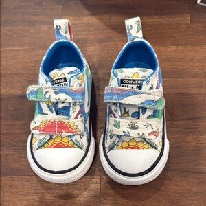 Converse Kids' Sneakers with Dinosaur Print - Blue and Green